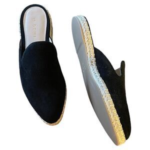 M Gemi The Lido Mule Espadrille Suede Black 8.5